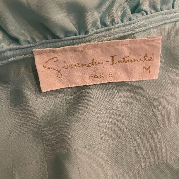 Vintage 70s Givenchy Intimates Chemise Peignoir Nightgown Angel Sleeve Robe Lace - Picture 15 of 16